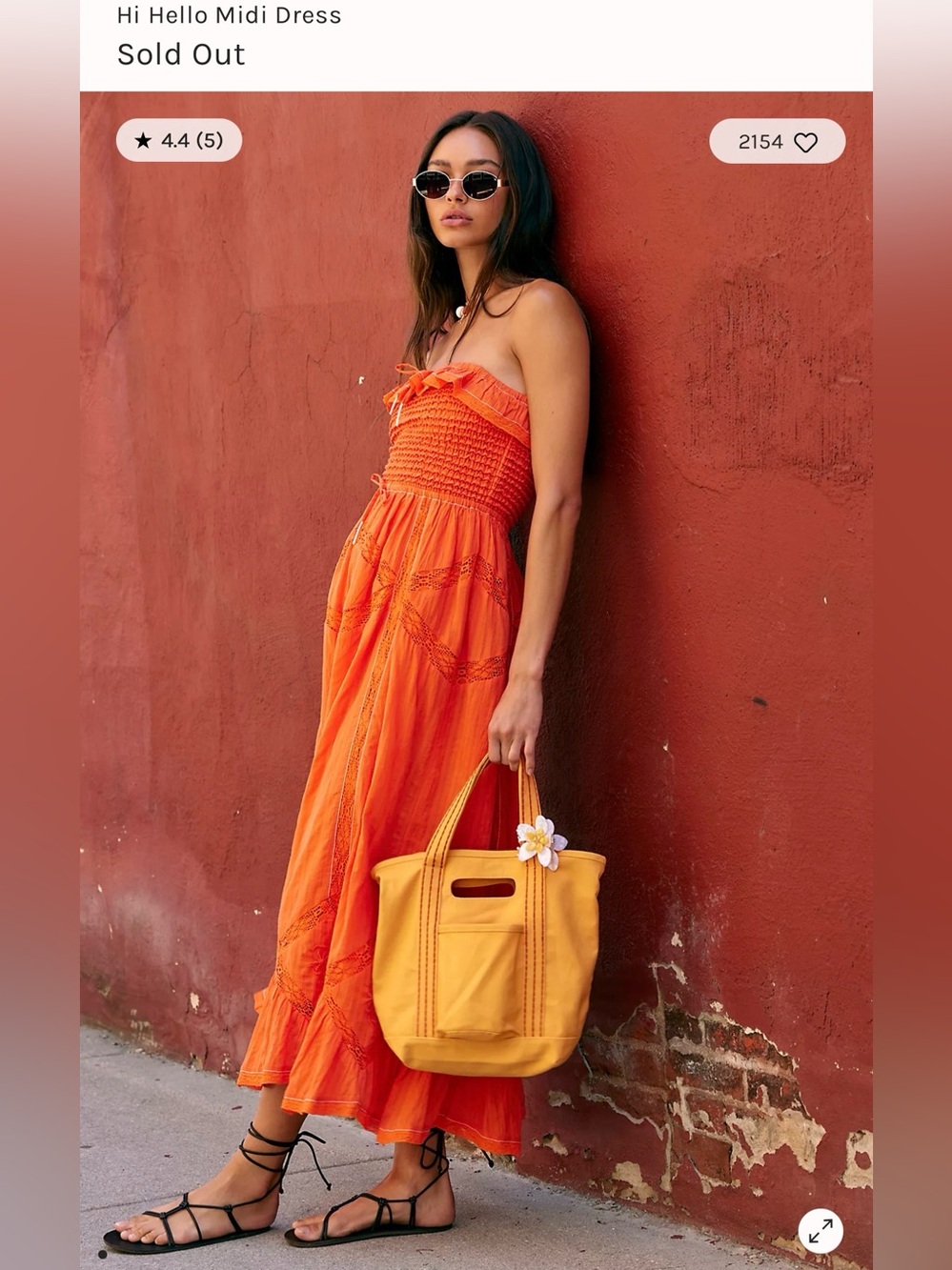 Free People Hi Hello Smocked Midi Dress